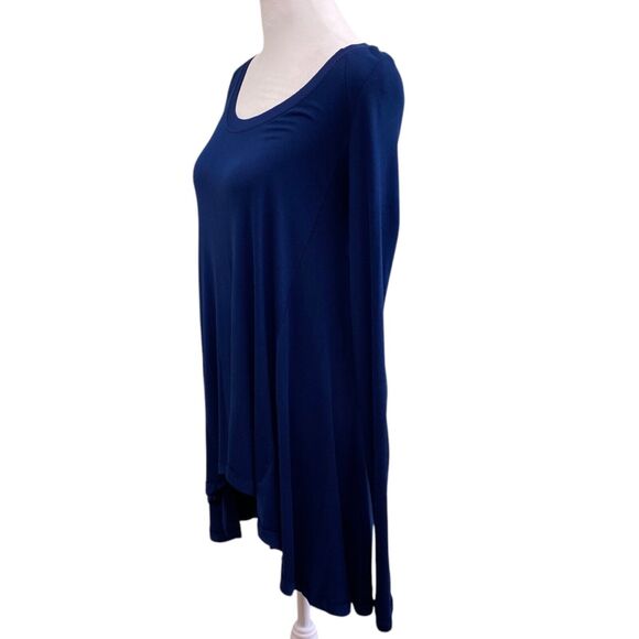 Free People Long Sleeve Tunic Top Womens XS Blue Asymmetrical Stretch Whimsigoth - Picture 4 of 11